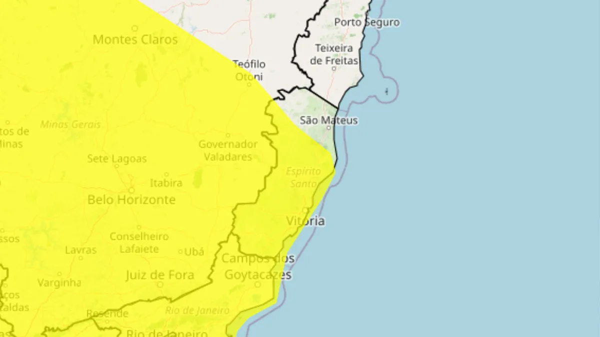 70 cidades do ES entram em alerta para tempestade, vento forte e granizo