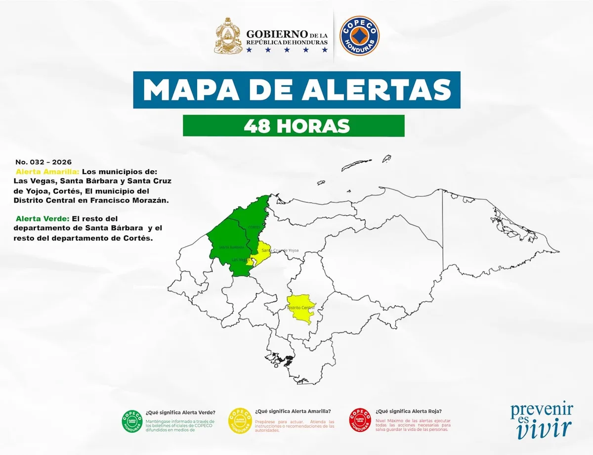 Honduras mantiene bajo alerta tres municipios tras inundaciones, evacuaciones y deslizamientos