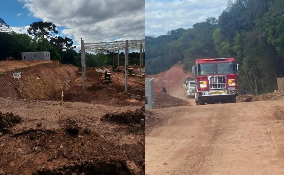 Escavação em obra termina com dois trabalhadores soterrados na Grande Curitiba; vítimas têm ferimentos moderados