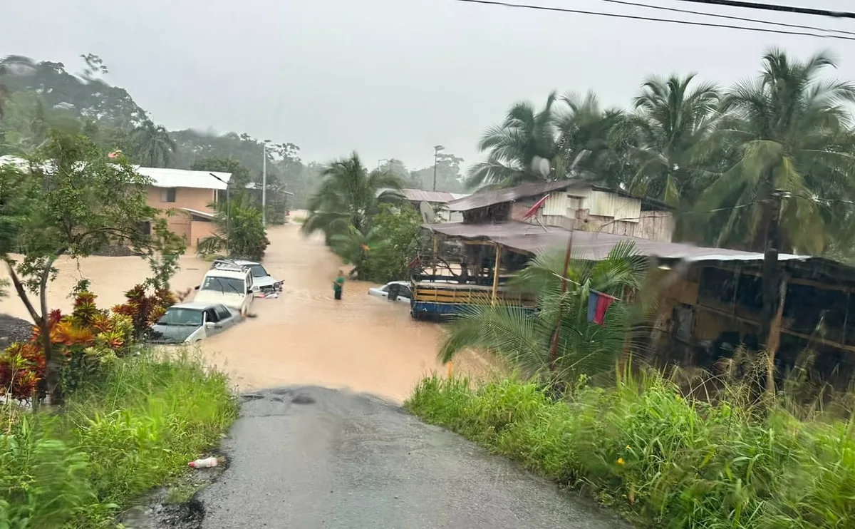 Fuertes lluvias dejan 90 personas evacuadas en Costa Rica ante el avance de la Onda Tropical