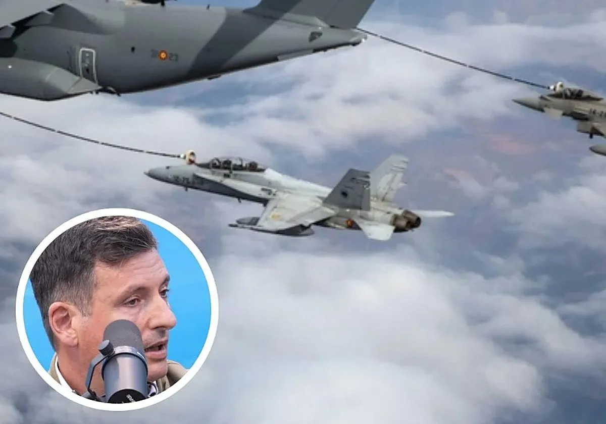 Antonio Mancebo, piloto de combate, sobre lo que tarda en cruzar España de punta a punta: «Si hablamos de velocidades máximas, va a un poco más del doble que un avión comercial»