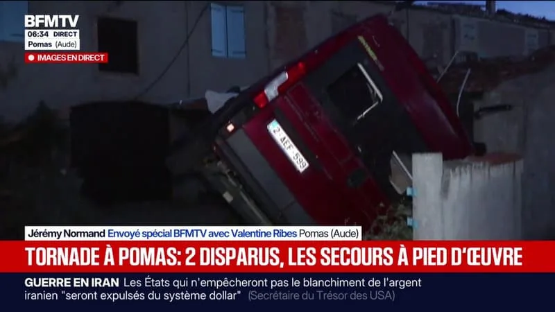 Les images des dégâts dans le village de Pomas, dans l'Aude, après le passage d'une tornade