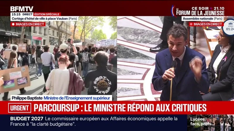 "Parcoursup, c’est le contraire du tri social", répond Philippe Baptiste, ministre de l’Enseignement supérieur, à l’Assemblée nationale