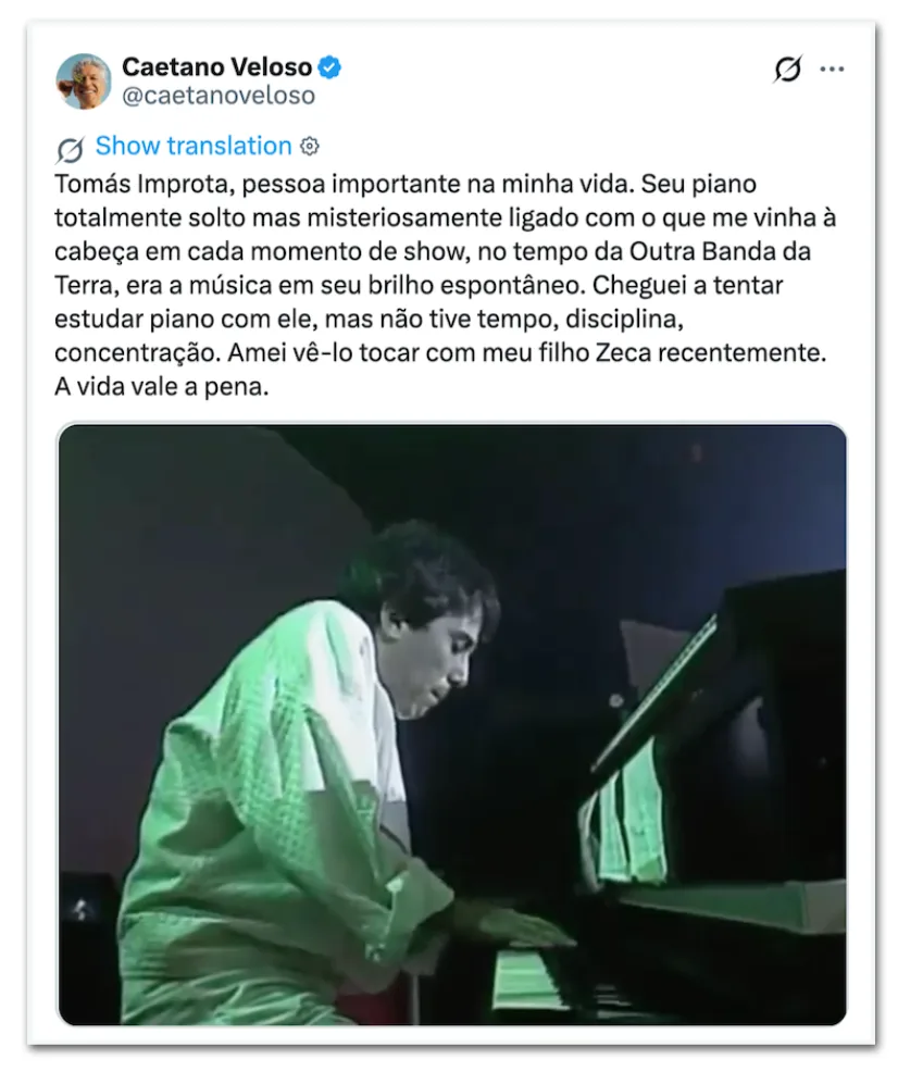 Morre Tomás Improta, pianista que acompanhou Gal, Caetano, Gil e Chico