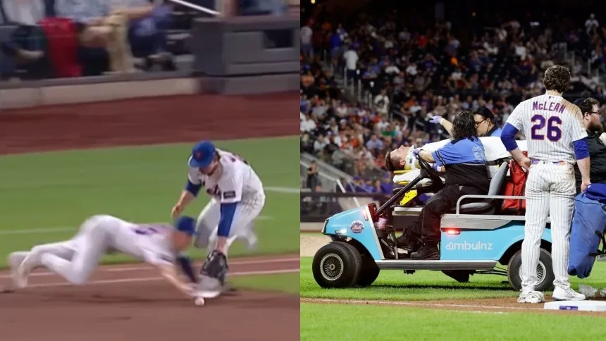 VIDEO ESCALOFRIANTE: Pelotero de los Mets recibió brutal patada en la cabeza en pleno juego, lo sacaron en camilla