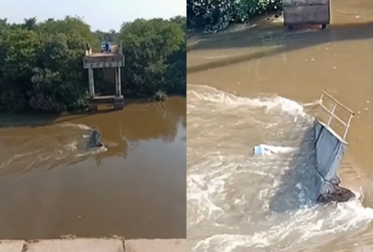 Ponte cede e caminhoneiro morre após carreta cair no rio Taquari em MS