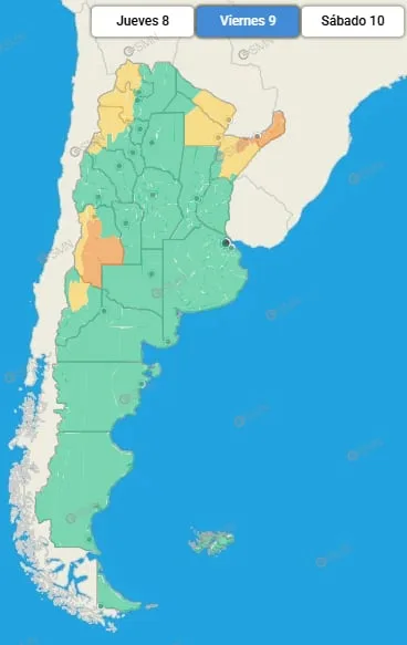 Hay alerta naranja y amarilla por tormentas, nevadas y vientos para este viernes 9 de octubre: las provincias afectadas