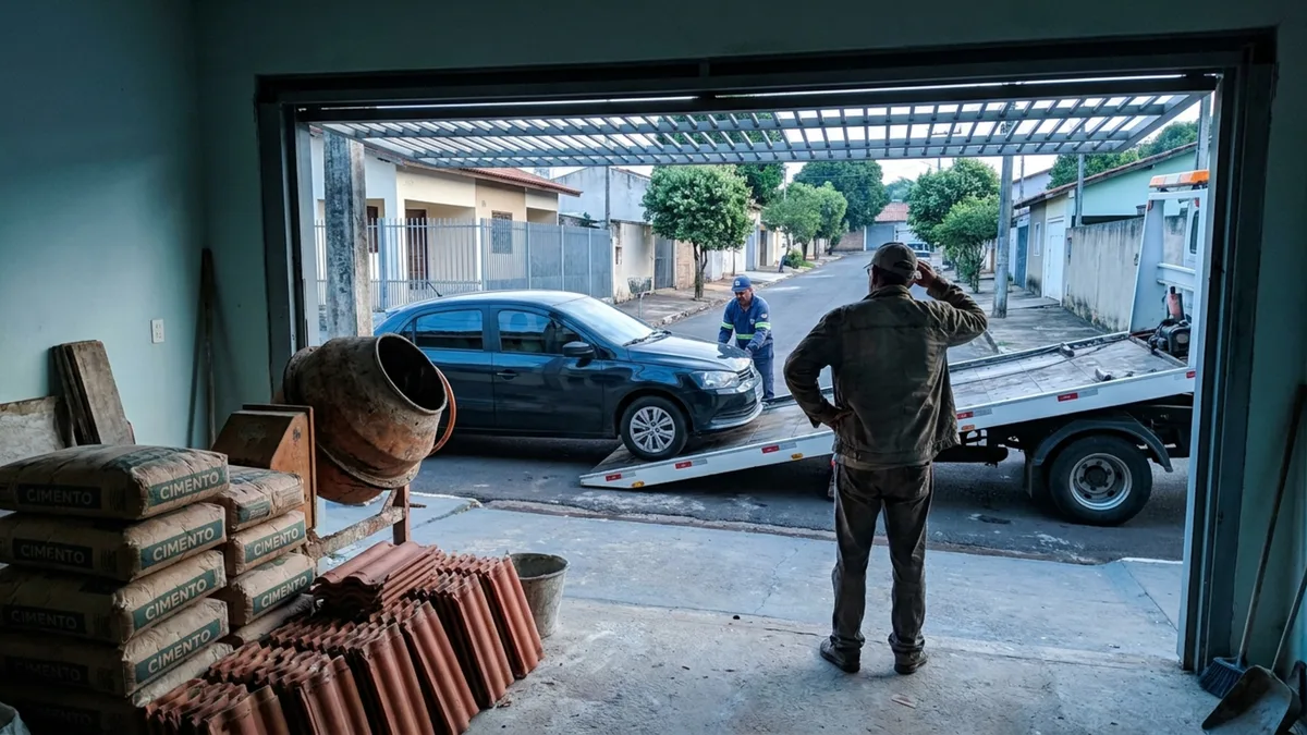 Motorista estaciona em frente à própria garagem e é multado e removido mesmo sendo dono do imóvel
