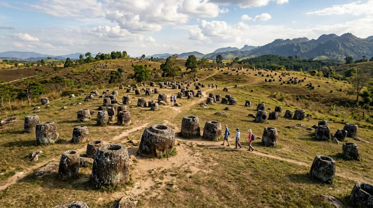 Em uma região montanhosa do Laos, milhares de enormes recipientes de pedra foram espalhados por dezenas de sítios arqueológicos, alguns pesando várias toneladas e com uma finalidade que permaneceu incerta durante décadas