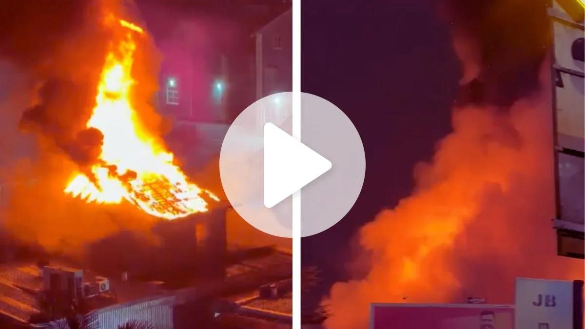 VÍDEO: Incêndio de grandes proporções consome Indaiá Eventos e assusta o Centro de Joinville