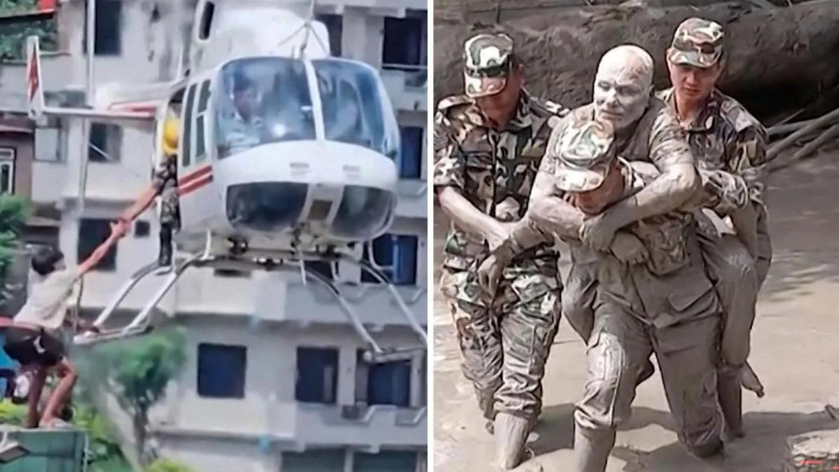 Australians among hundreds missing after massive flash floods at Nepal-Tibet border