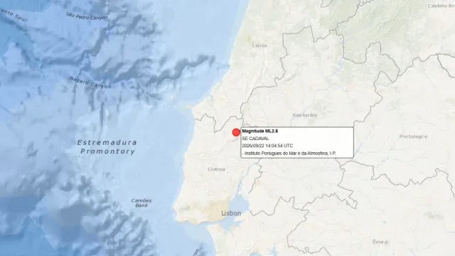 Registado sismo de magnitude 2,8 com epicentro junto ao Cadaval