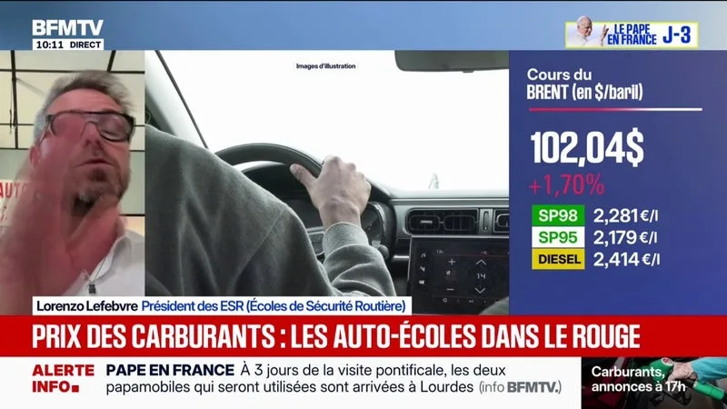 Crise des carburants: "Ce sont les entreprises qui supportent cette hausse importante", déplore Lorenzo Lefebvre, président des auto-écoles ESR