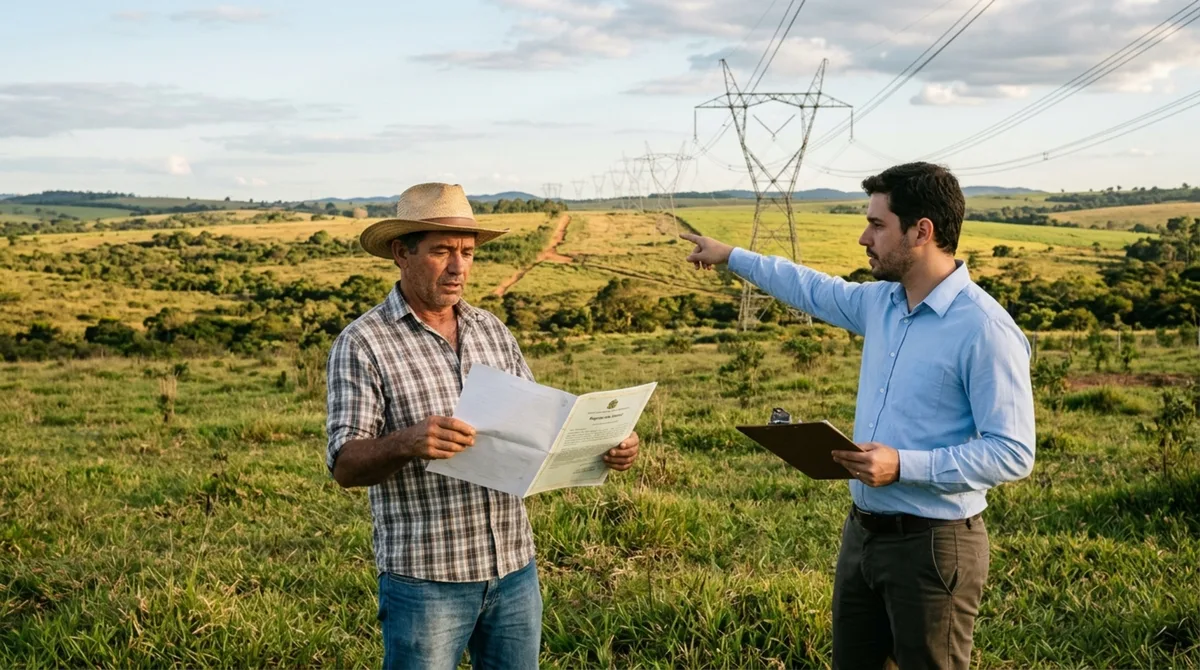 Proprietário descobre que a concessionária passou uma linha de transmissão sobre o terreno décadas atrás sem servidão registrada e a indenização ainda pode ser cobrada