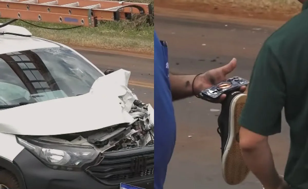Moto pega fogo em colisão e deixa jovem de 18 anos em estado grave em Toledo