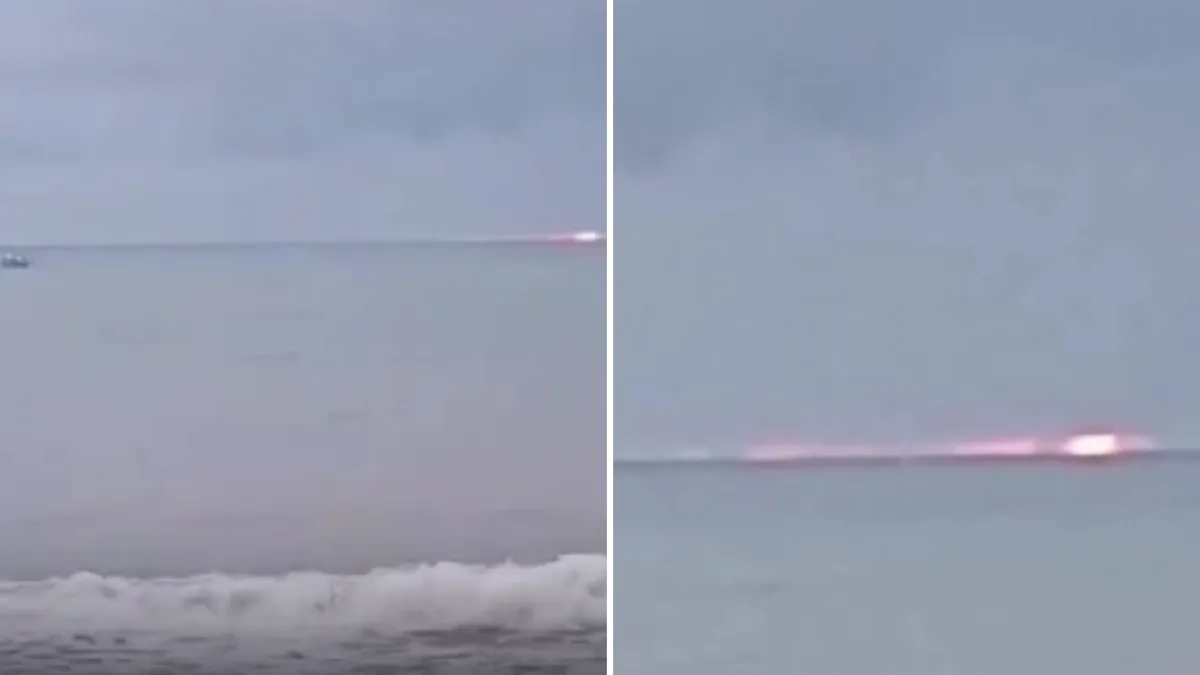 Clarão vermelho no mar intriga moradores de Marataízes; entenda o que pode ser