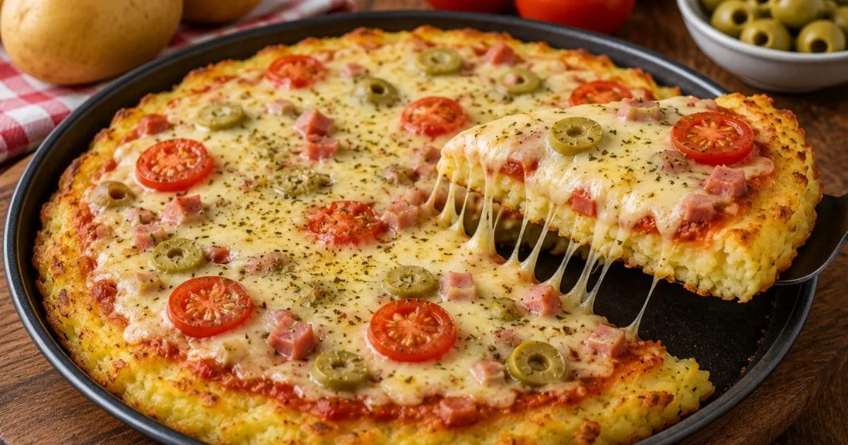 Pizza de papa: la receta fácil y económica que se hace sin masa