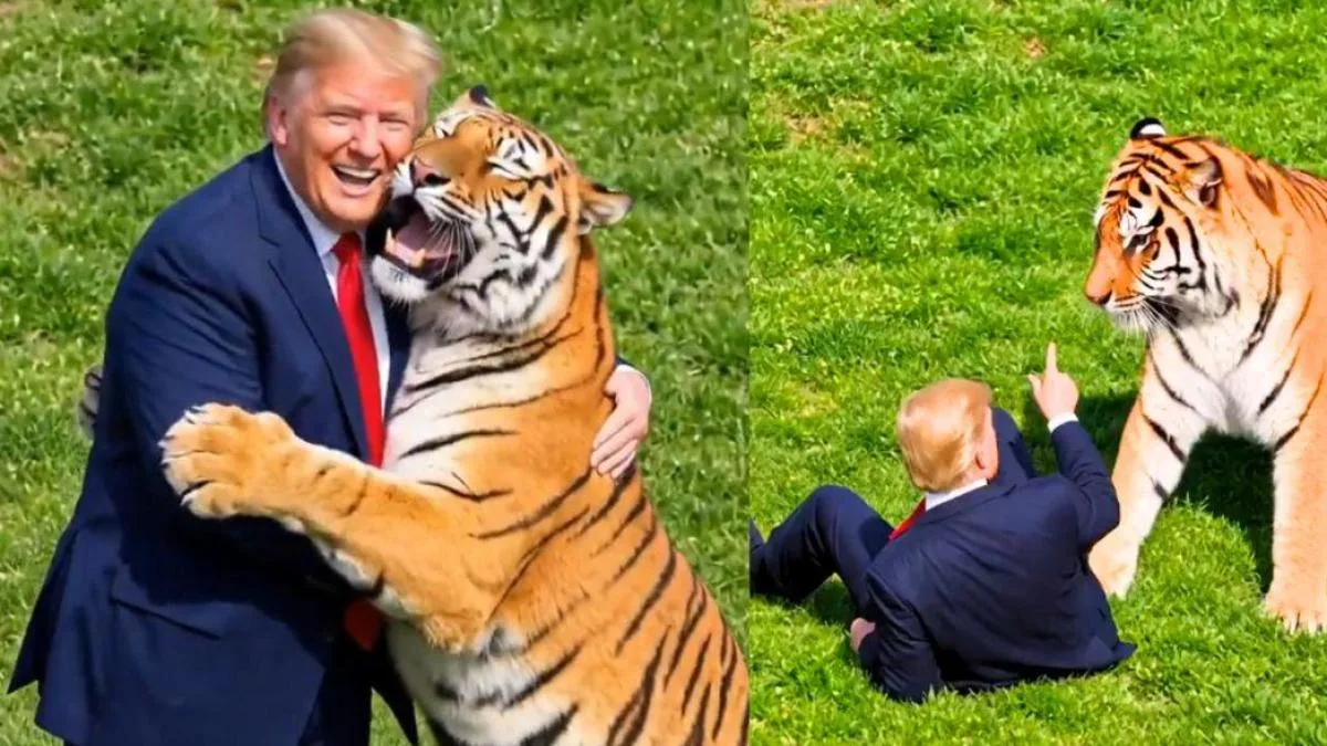 Indignación con Trump por un vídeo domando a un tigre tras el ataque mortal a un joven inglés