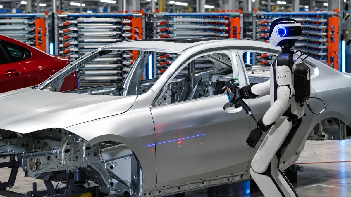 Com 1,65 m e 60 kg, robô humanoide da Hexagon já executa tarefas na fábrica da BMW em Leipzig: ele roda a 8,6 km/h, transporta 8 kg e troca a própria bateria