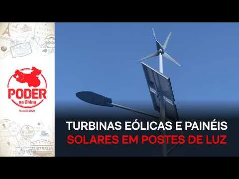 Pequim instala turbinas eólicas e painéis solares em postes de luz