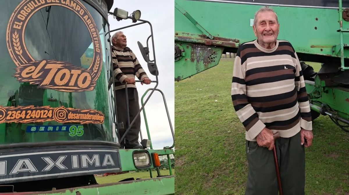 Tiene 97 años, trabajó desde los 12 y convirtió su pasión por las máquinas en una vida dedicada al campo