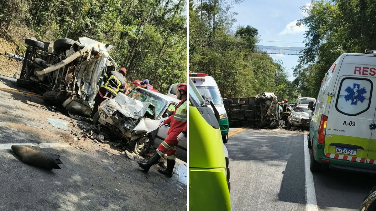 Acidente com 2 veículos mata mulher e deixa 4 feridos na BR 101 em Sooretama