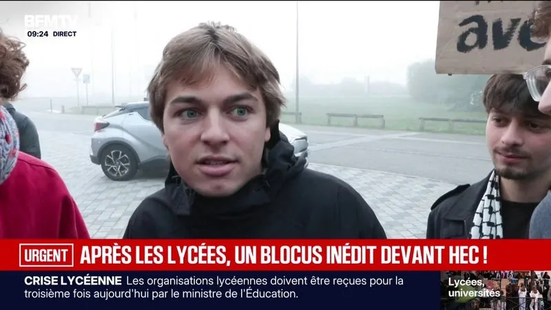 Blocus inédit devant HEC: "Même ici, il existe des gens qui ont une conscience", des étudiants soutiennent le mouvement lycéen