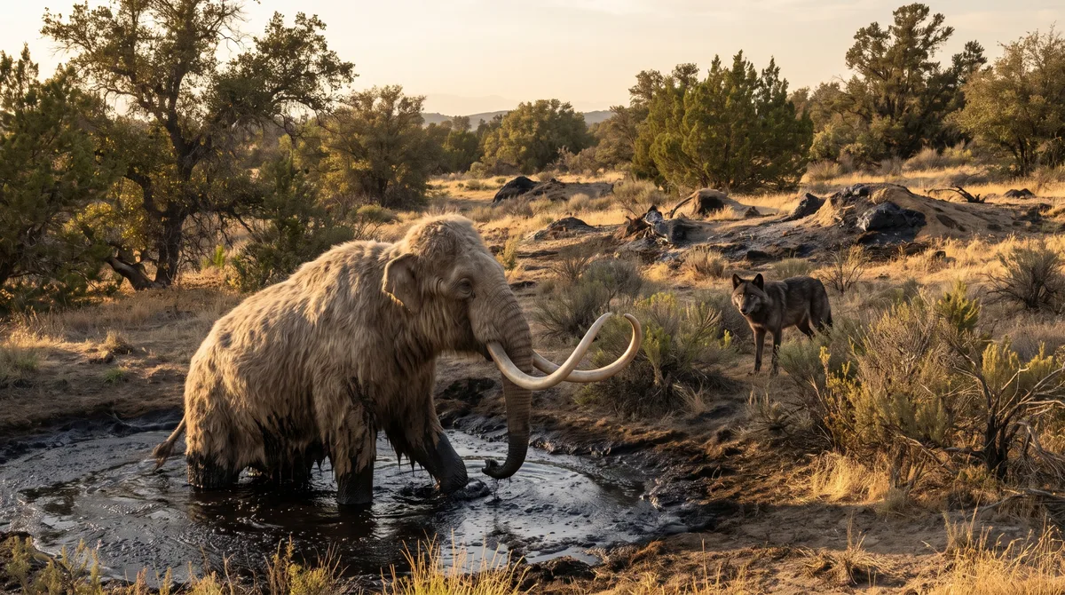 Mamutes e preguiças presos em Los Angeles atraíam predadores para o mesmo asfalto pegajoso, e armadilhas entre 11 mil e 50 mil anos atrás deixaram carnívoros como lobos-terríveis e tigres-dentes-de-sabre desproporcionalmente abundantes em La Brea