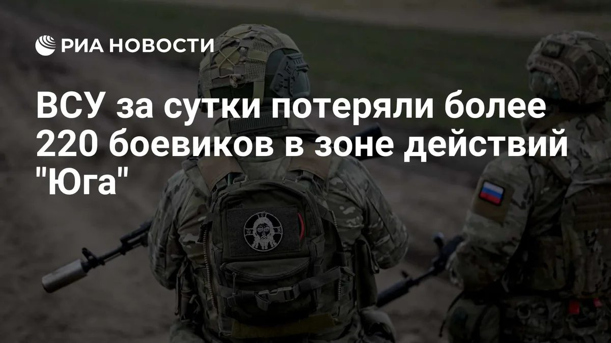 ВСУ за сутки потеряли более 220 боевиков в зоне действий "Юга"