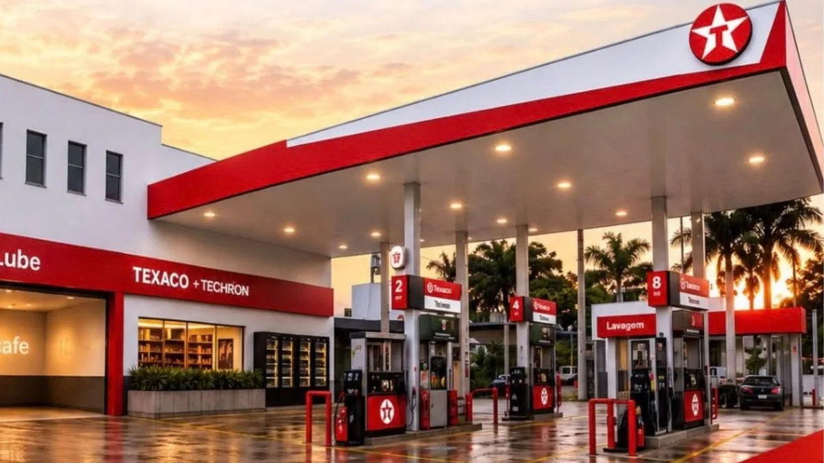 Motoristas ganham combustível de graça na inauguração do novo posto Texaco no Brasil, mas para participar foi preciso seguir regra