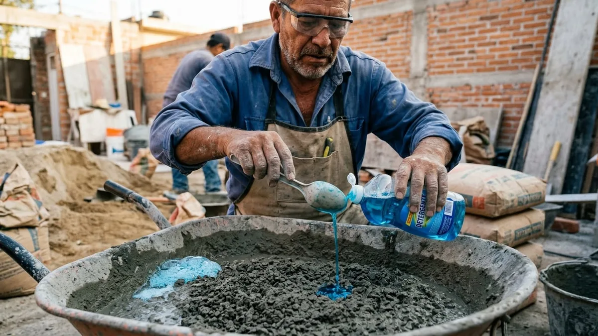 Los albañiles coinciden: añadir unas cucharadas de detergente en la mezcla del hormigón es clave para reparaciones sencillas