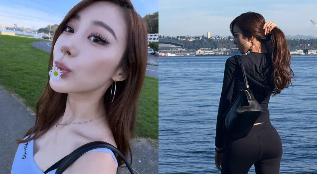 에스파 지젤, 애플힙 레깅스…LA 핫걸 느낌