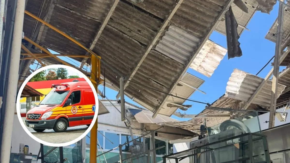 Edifício desaba e deixa duas pessoas feridas em São José; empresa é interditada pelos Bombeiros