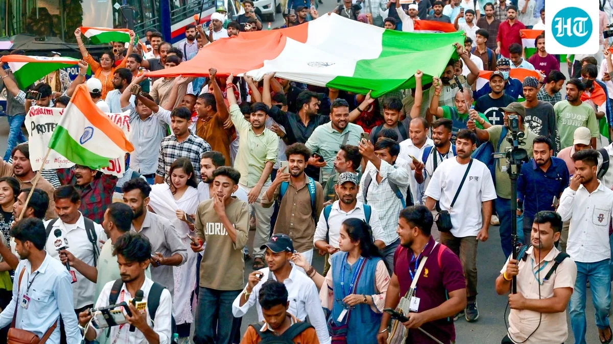 Tricolour march held in CP amid restrictions, detentions