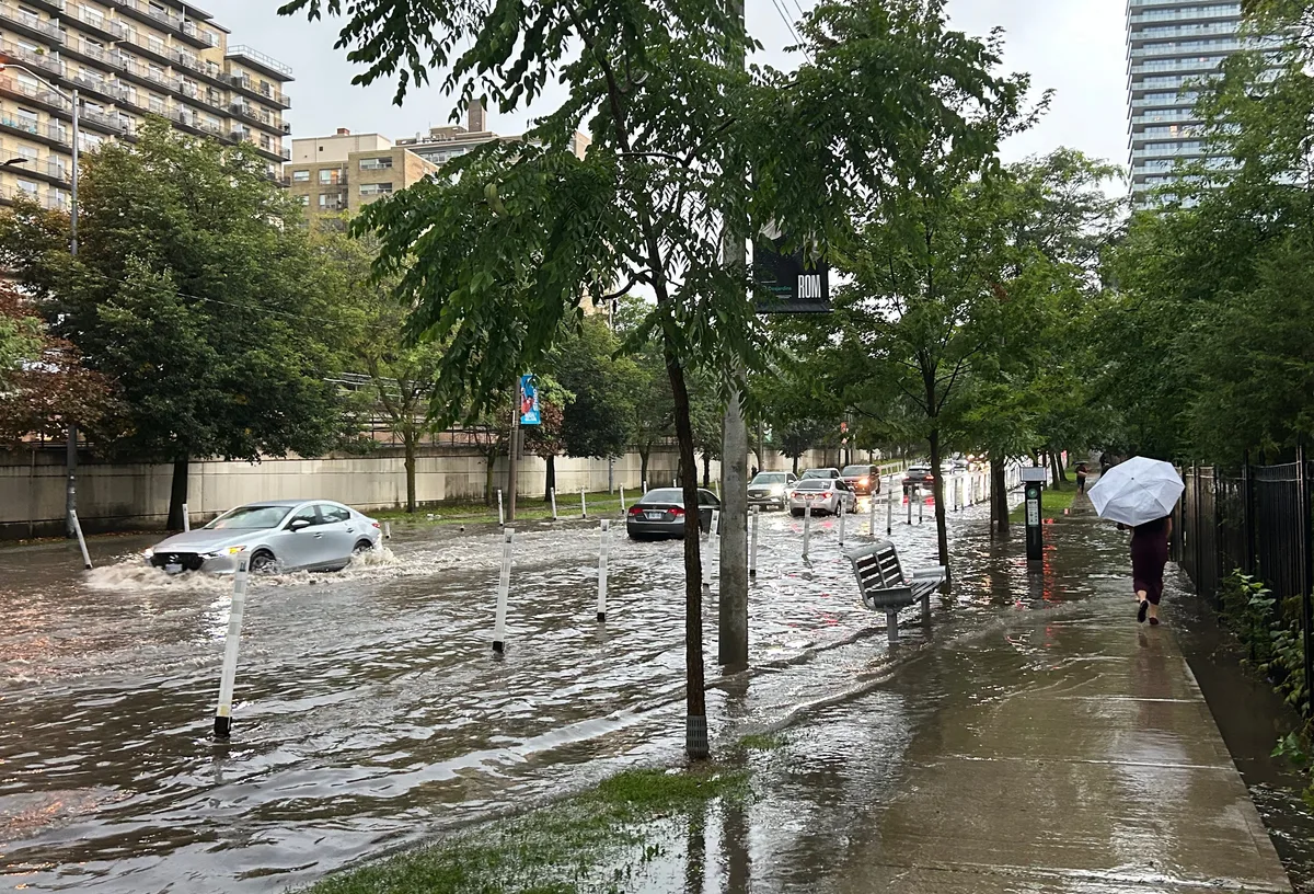 Damaging storms across southern Ontario flood streets and leave thousands without power
