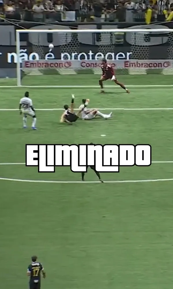 Atlético-MG usa chute de Gabigol em bandeira para provocar: "Eliminado"