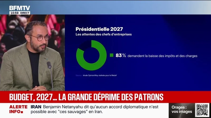 Inquiétude des chefs d'entreprise: "Une partie de la classe politique crée un climat délétère d'angoisse", juge Stéphane Manigold, restaurateur