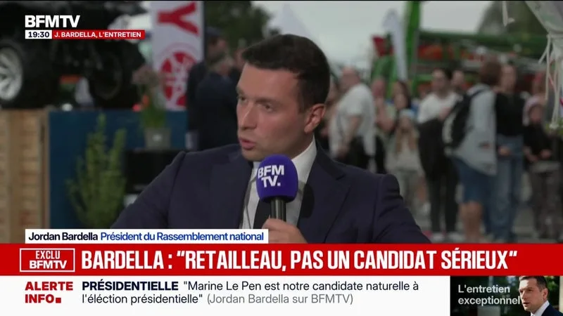 Interrogé sur "l'union des droites", Jordan Bardella, président du RN, "tend la main aux électeurs LR" pour cette élection présidentielle