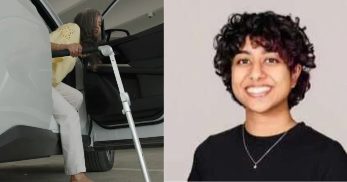 A partir del accidente de su abuela, una estudiante de ingeniería creó un sostén para ayudar a adultos mayores a subir y bajar del auto