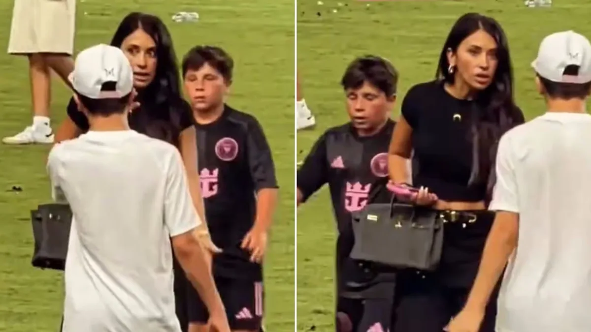 El reto de Antonela Roccuzzo a Thiago que la TV no mostró en pleno festejo del título de Messi en Inter Miami