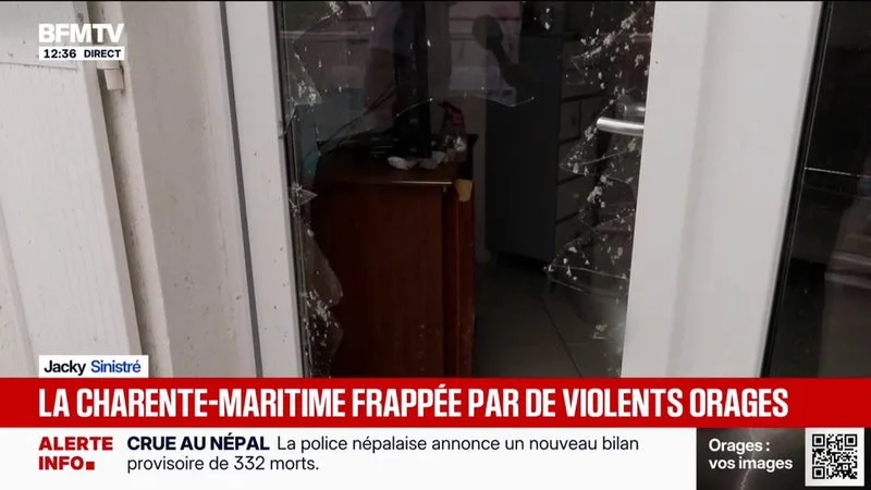 "Tout le double vitrage a pété": la Charente-Maritime frappée par de violents orages