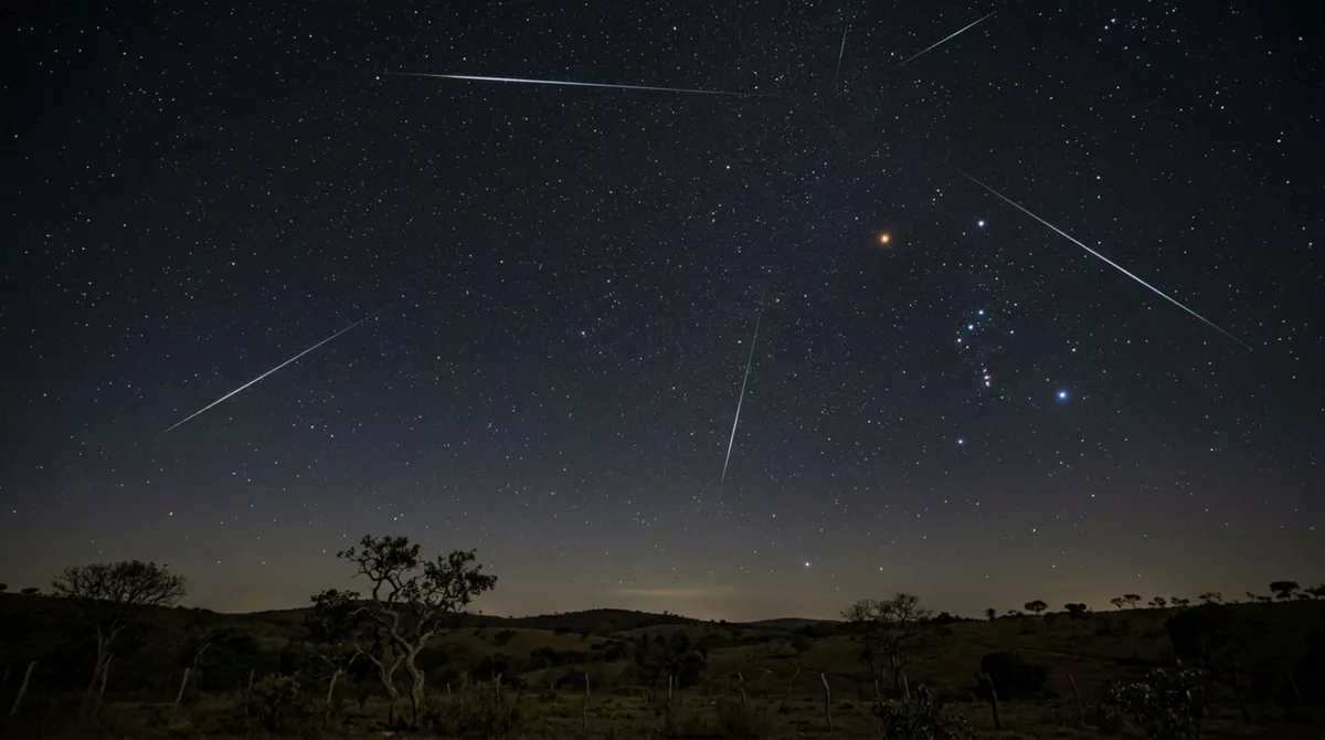 Pedaços deixados pelo cometa Halley voltarão a riscar o céu, mas a Lua vai esconder parte dos meteoros das Oriônidas neste outubro