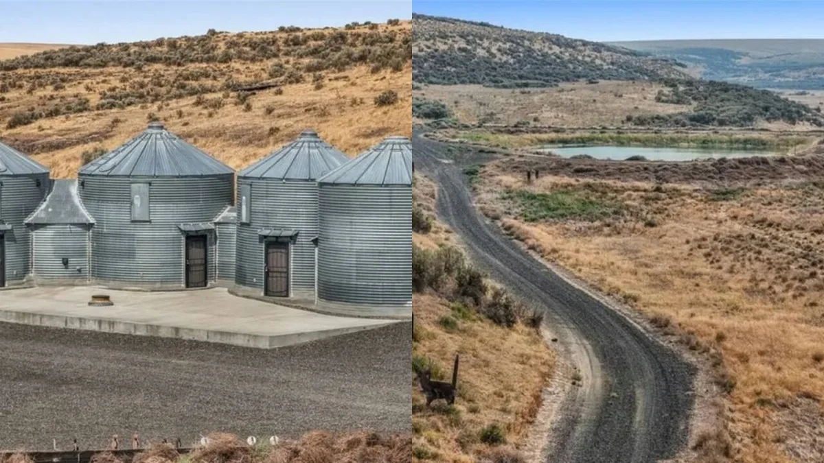386-acre Washington ranch with converted grain silos, pond and water rights lists at $895K