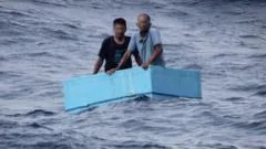 Watch: Fishermen rescued after five days adrift in cool box