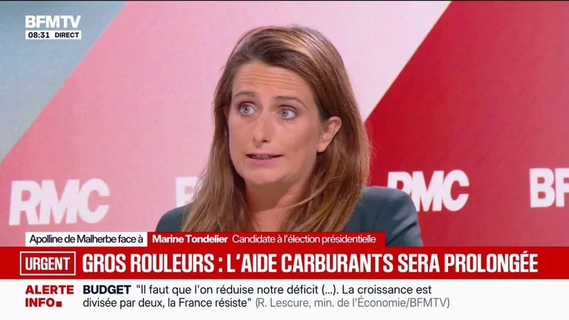 Prix des carburants: "On s'est mis en situation de surendettement climatique", estime Marine Tondelier, candidate Les Écologistes à l'élection présidentielle