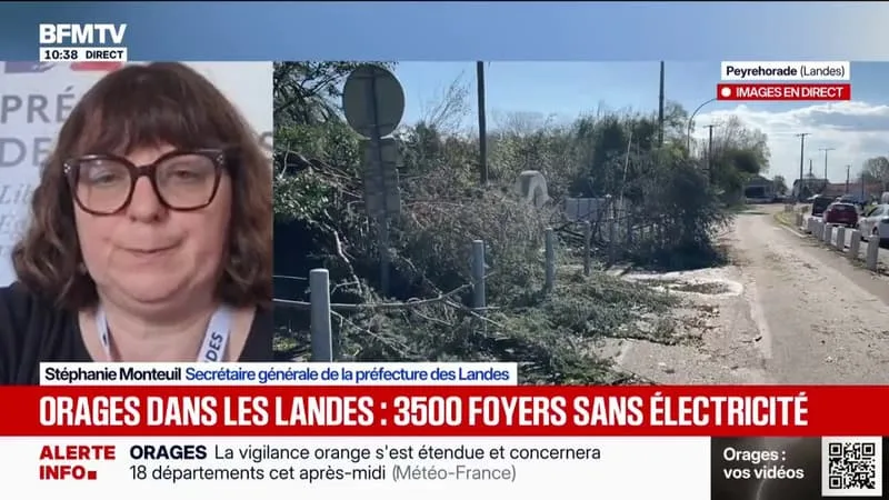 Violents orages dans les Landes: "Aucun blessé grave" n'est à déplorer, affirme Stéphanie Monteuil, secrétaire générale de la préfecture des Landes