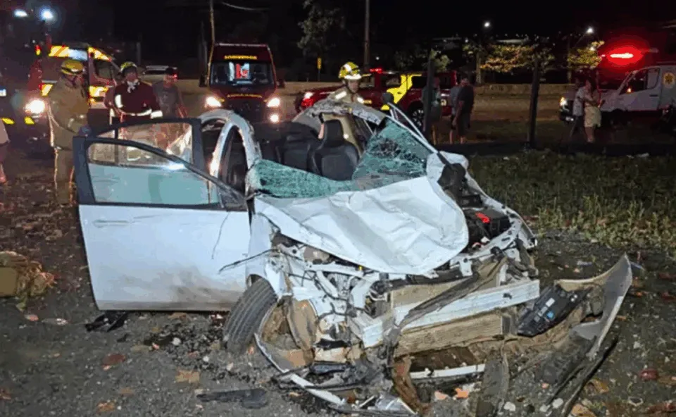 Mula invade PR-445 e provoca acidente com carro e moto em Londrina; quatro pessoas ficam feridas