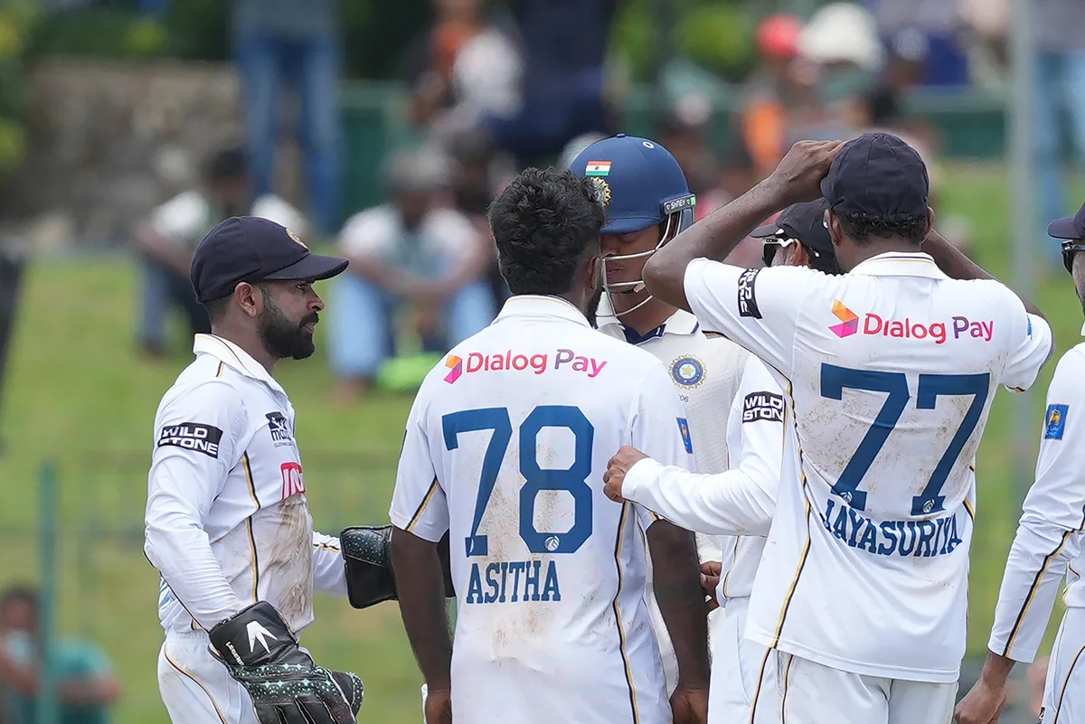 Jaiswal and Asitha penalised after on-field confrontation in Colombo Test