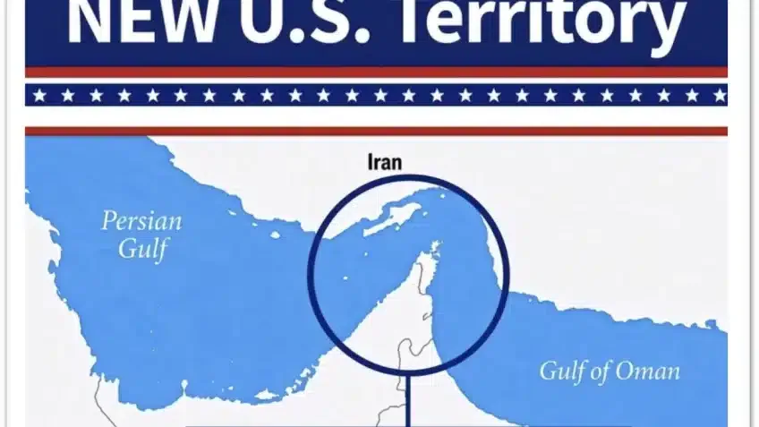 Em escalada com o Irã, Trump divulga mapa que incorpora Estreito de Ormuz aos EUA