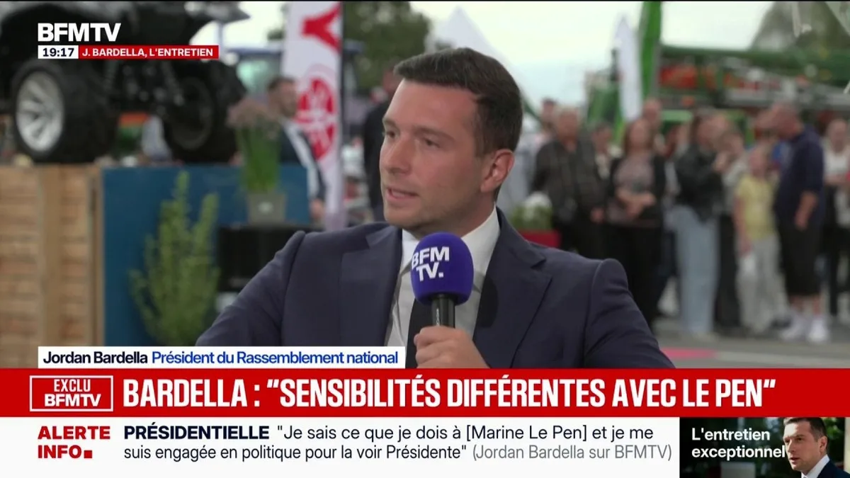 "Nous entendons mener une grande opération de nettoyage des finances publiques", déclare Jordan Bardella, président du RN
